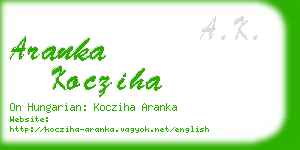 aranka kocziha business card